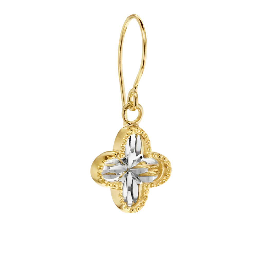 9CT GOLD LAZER CUT CLOVER EARRINGS