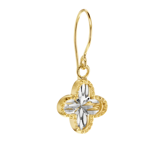 9CT GOLD LAZER CUT CLOVER EARRINGS