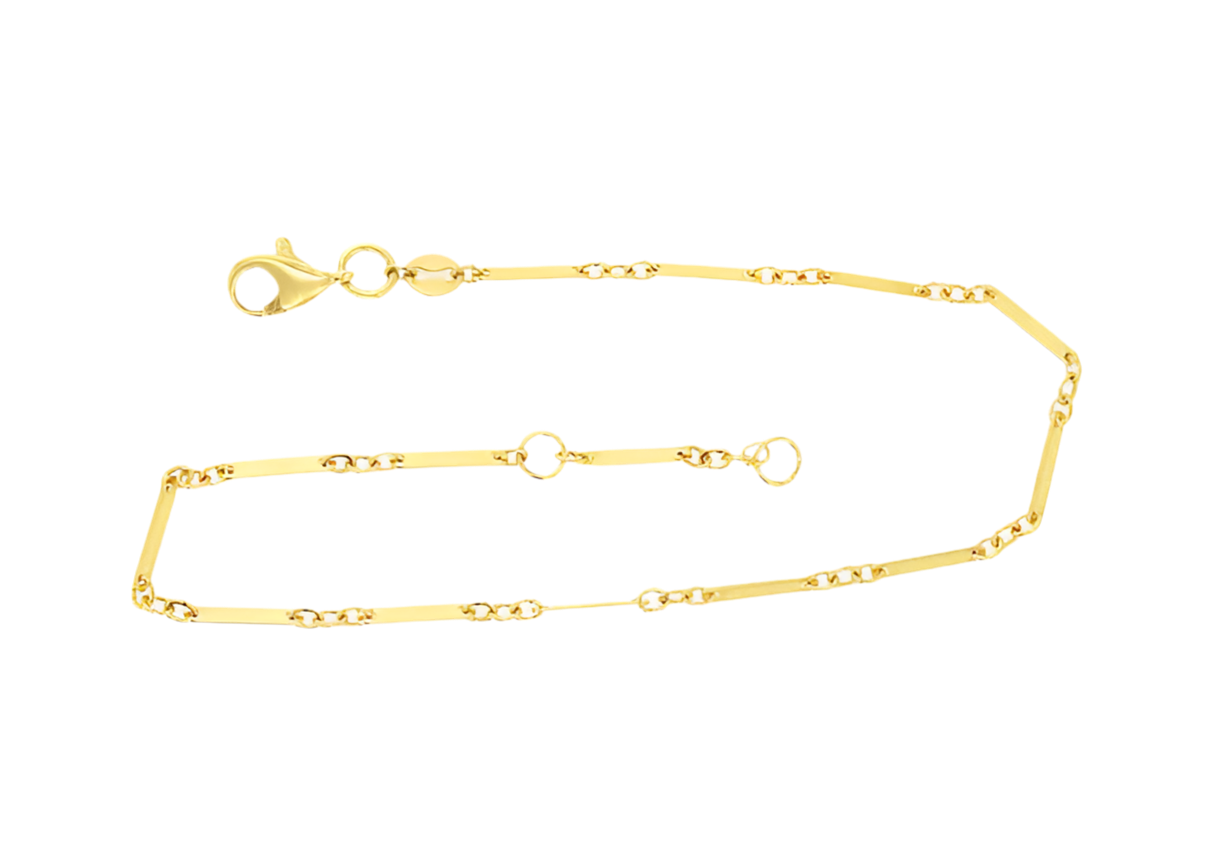 9CT GOLD FINE FLAT BAR BRACELET