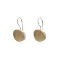 EARRINGS 9CT GOLD AND SILVER ROUND ABSTRACT OVAL