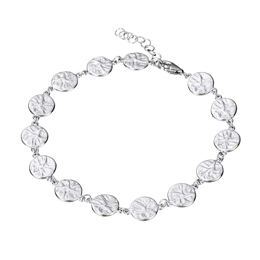 BRACELET STERLING SILVER TEXTURED DISKS