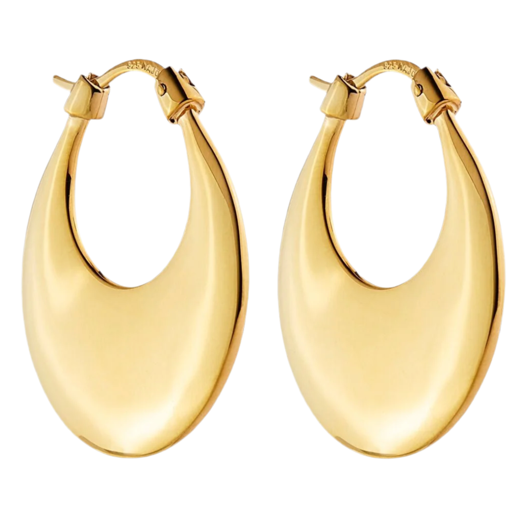 CRESENCE HOOP EARRINGS (YELLOW GOLD PLATED)