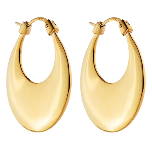 CRESENCE HOOP EARRINGS (YELLOW GOLD PLATED)