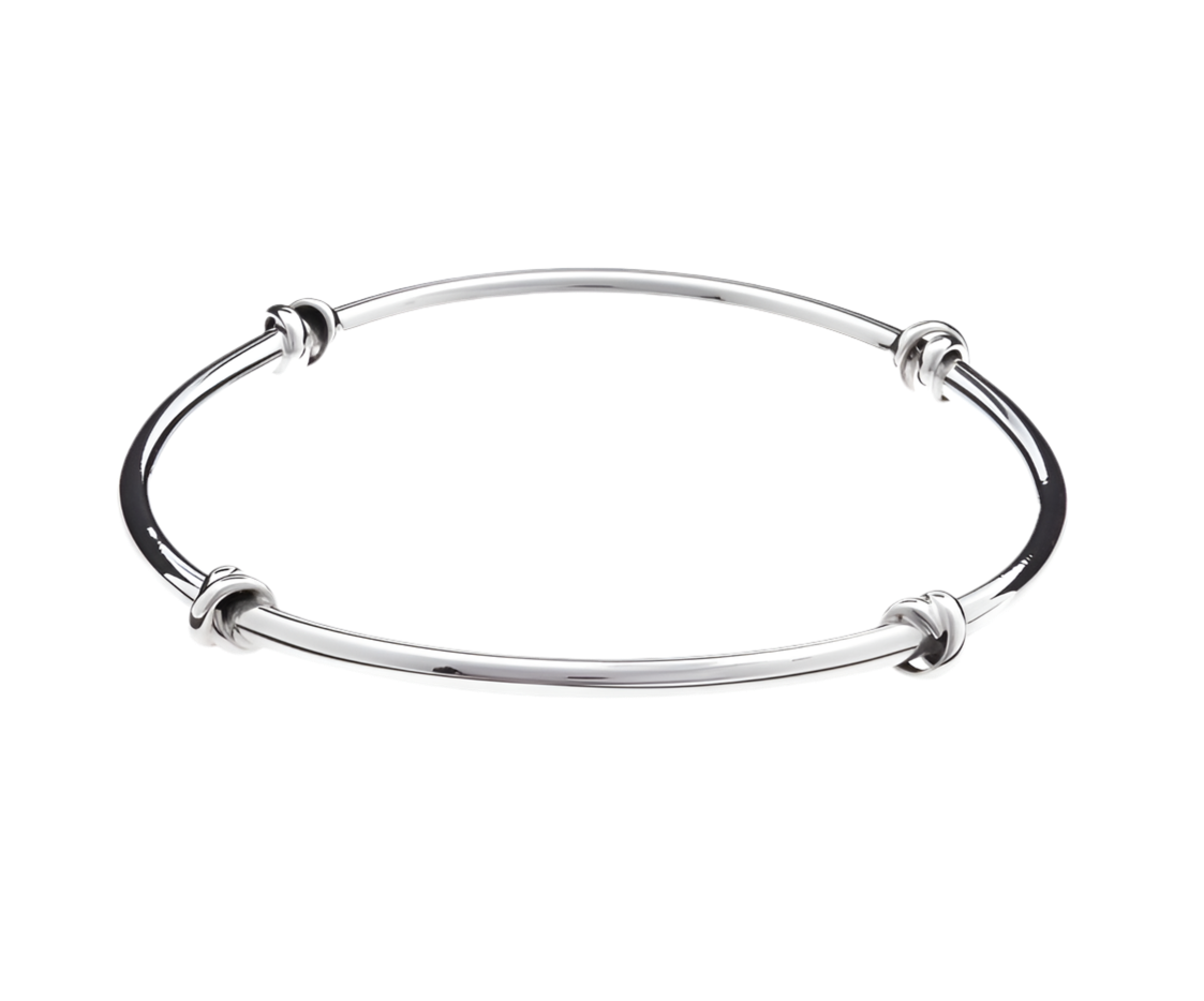 BANGLE SILVER WITH KNOTS