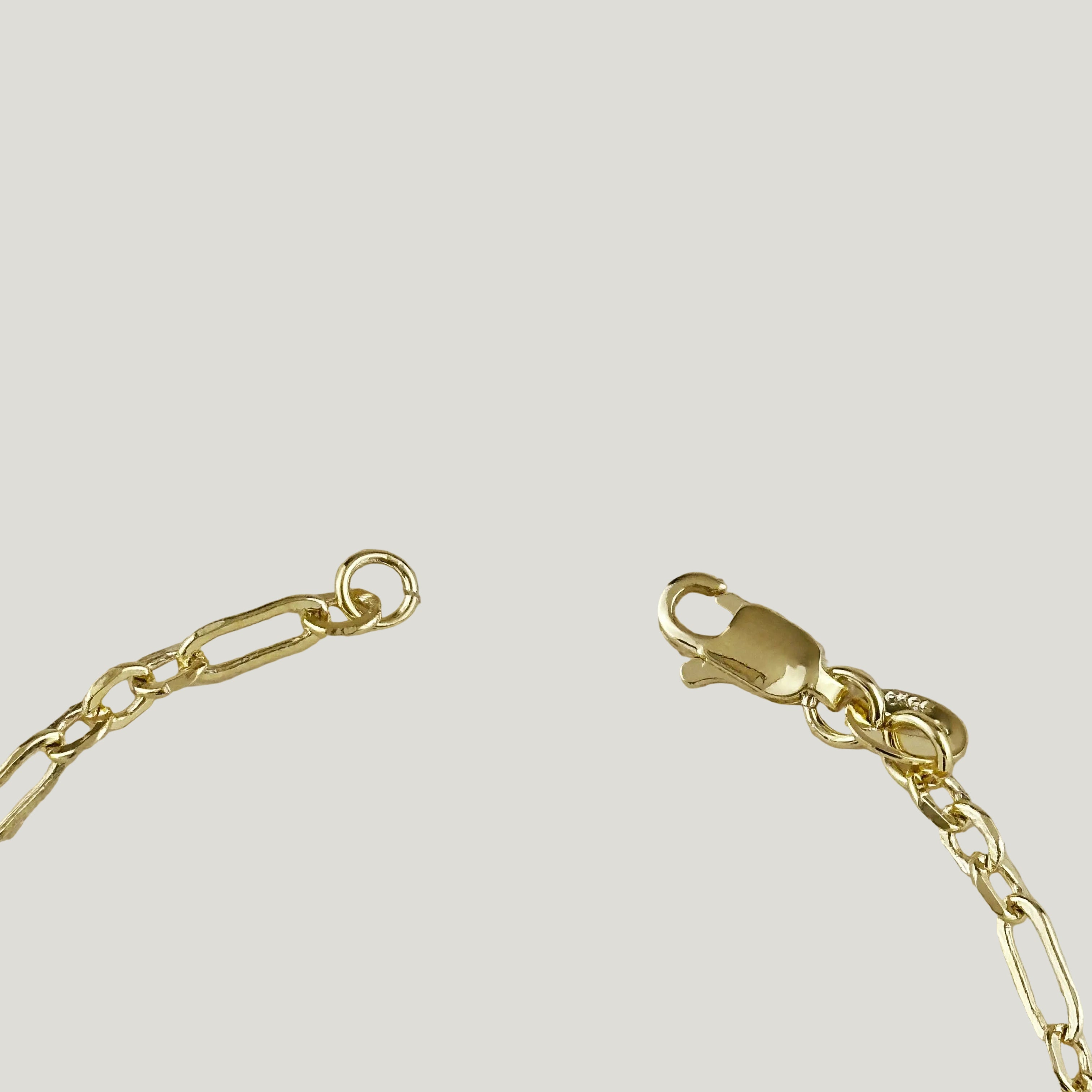 18K Gold Filled Alternating Paperclip Bracelet