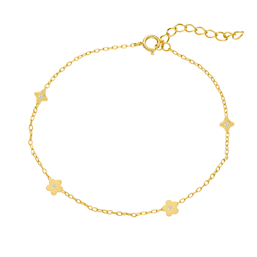 Gold Mini Flowers Bracelet