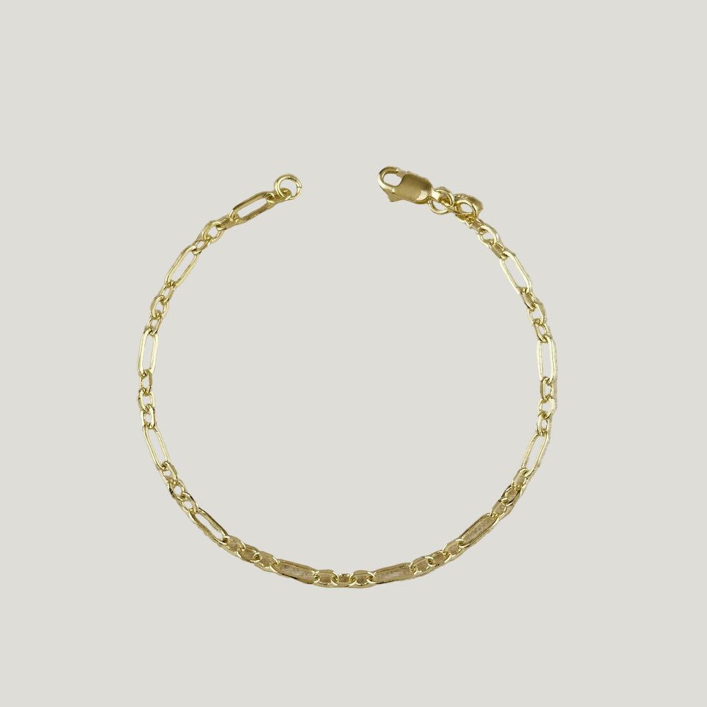 18K Gold Filled Alternating Paperclip Bracelet