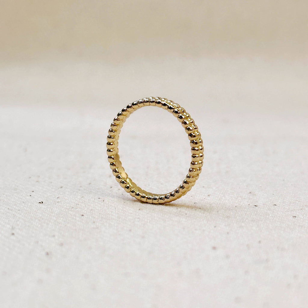 18K Gold Filled Double Beaded Ring