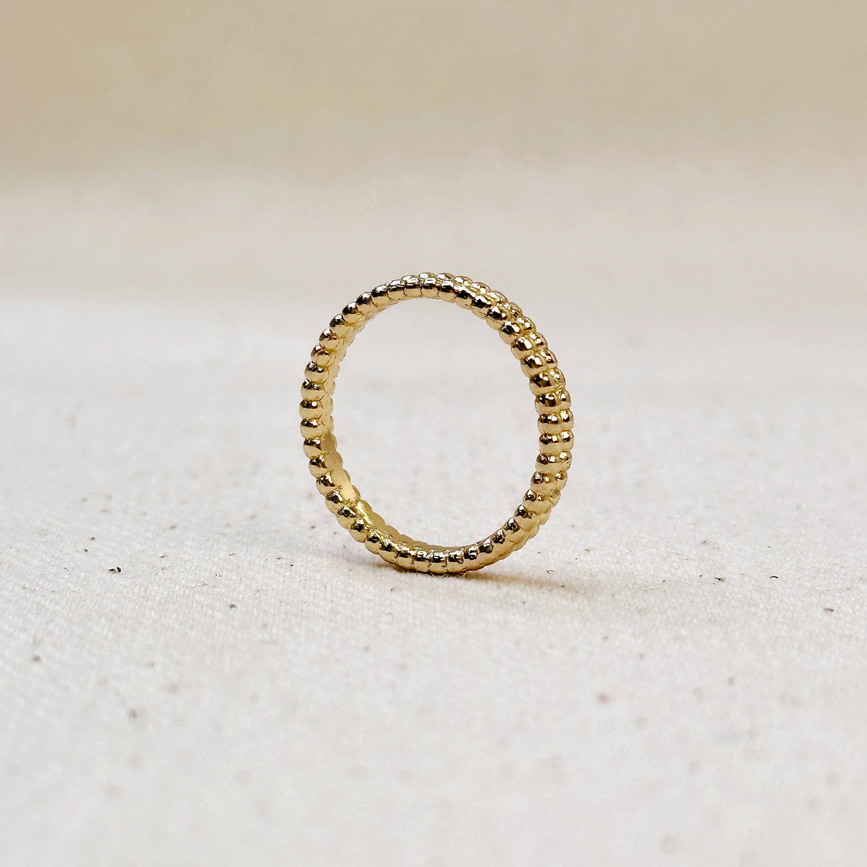 18K Gold Filled Double Beaded Ring