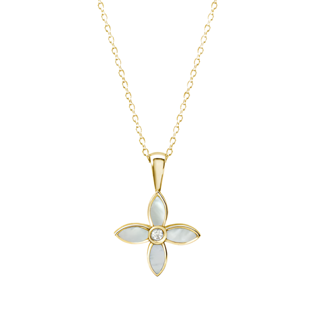 DESERT FLOWER FLORAL NECKLACE - GOLD
