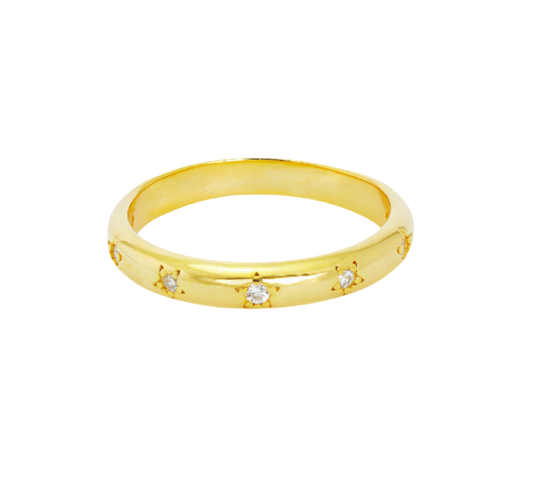 GOLD CZ STAR RING