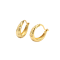 STARS TAPERED HOOPS 18K GOLD PLATE