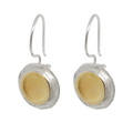 EARRINGS 9CT GOLD AND SILVER ROUND