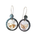 EARRINGS ROUND GOLD FILLED SEMI CIRCLE LAYERED