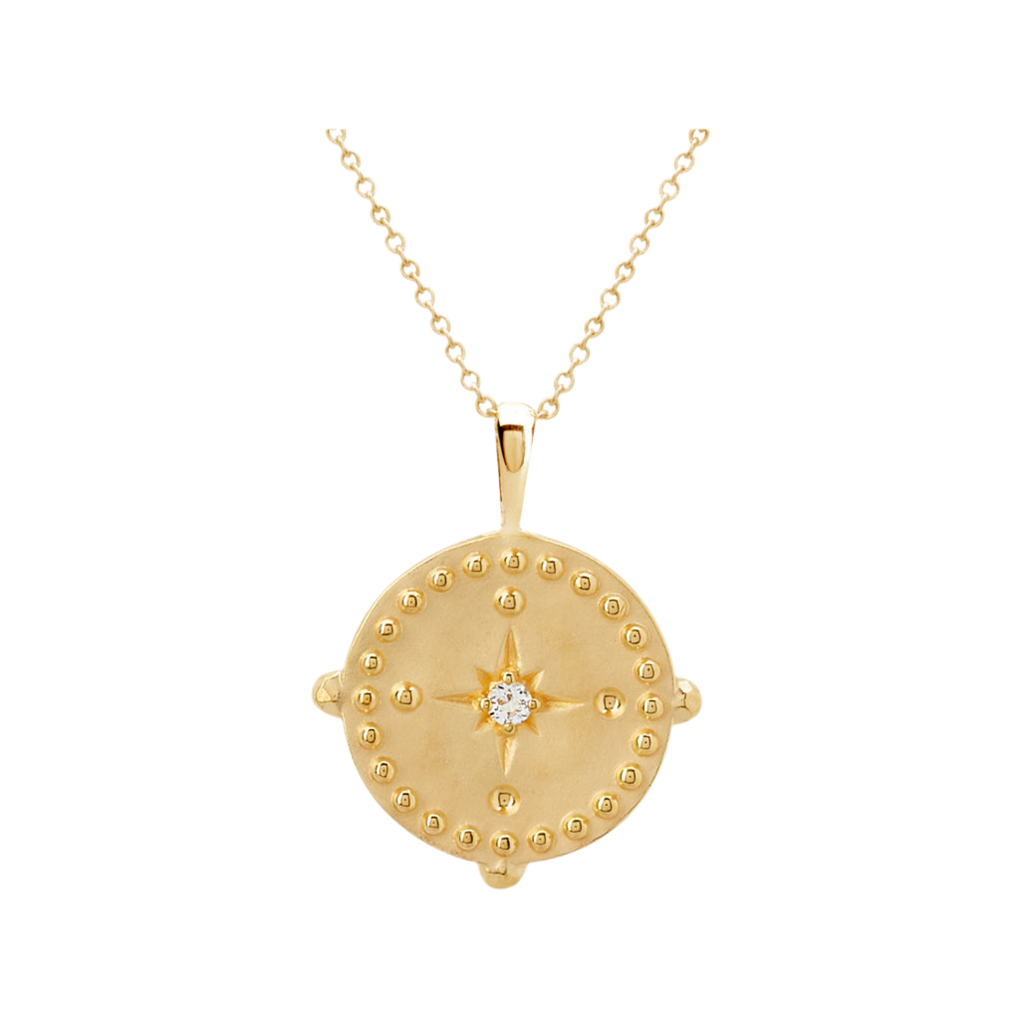 PENDANT DISC NECKLACE IN YELLOW GOLD