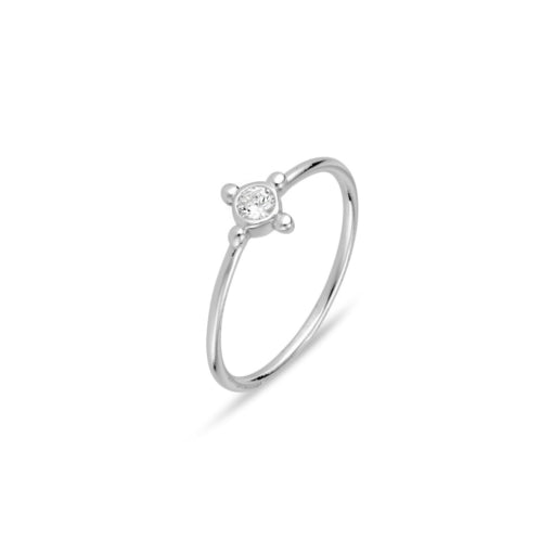 BALL POINT THIN SILVER RING