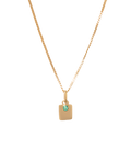 ENGRAVABLE BIRTHSTONE NECKLACE (EMERALD) - YELLOW GOLD PLATED
