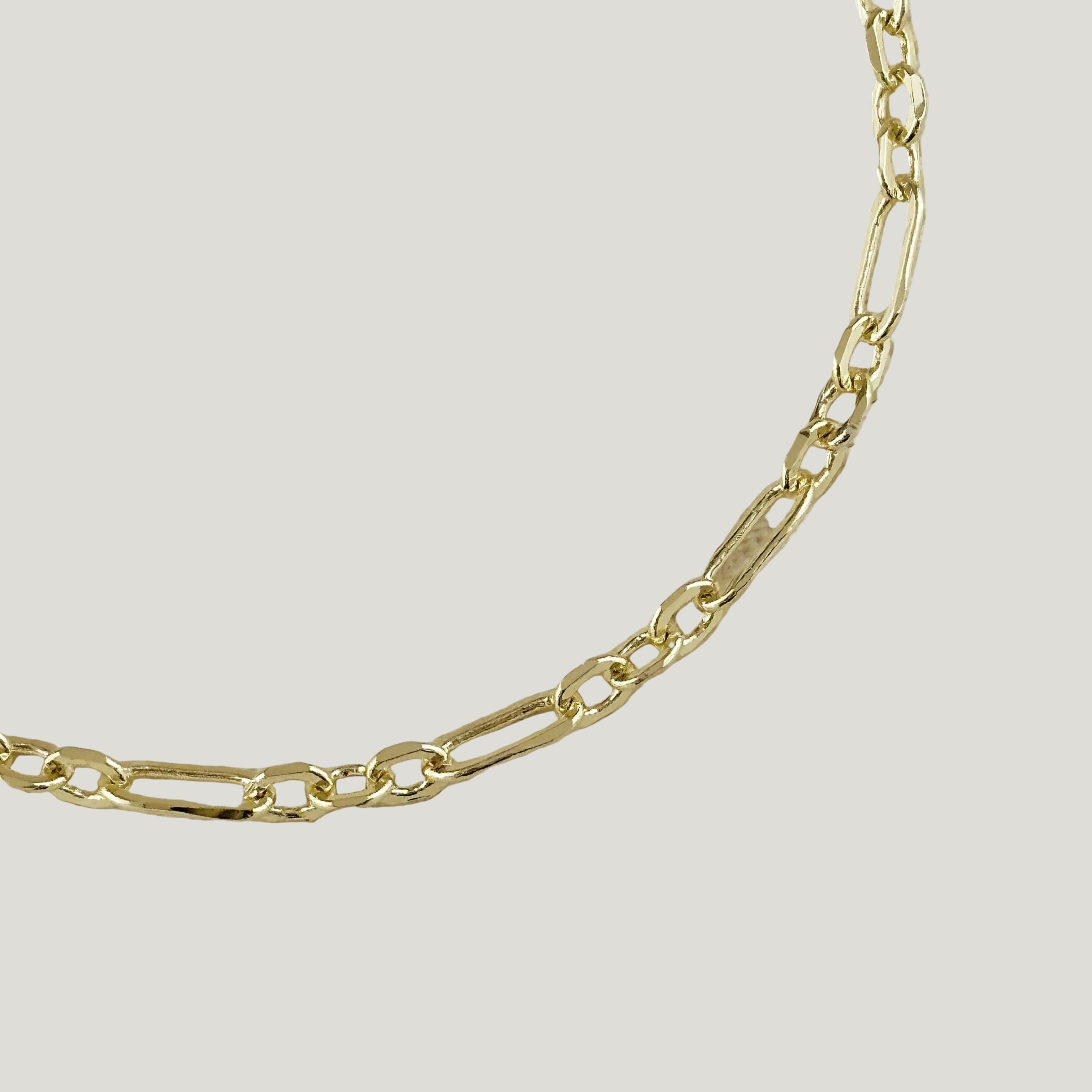 18K Gold Filled Alternating Paperclip Bracelet