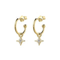 LITTLE STAR ON GOLD HALF HOOPS