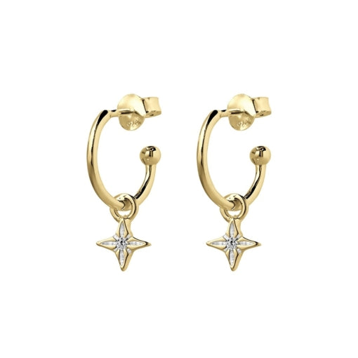LITTLE STAR ON GOLD HALF HOOPS