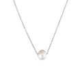 Floating Pearl Silver Necklace