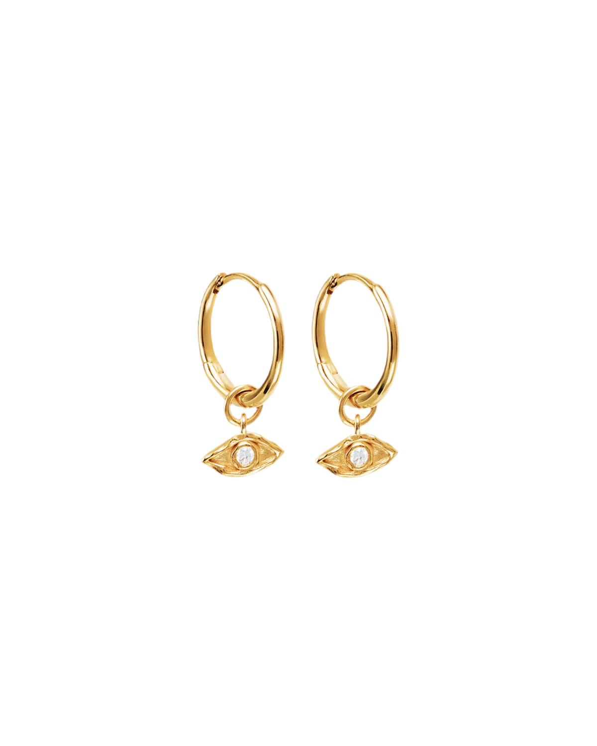 18K GOLD VERMEIL  I AM PROTECTED HOOPS