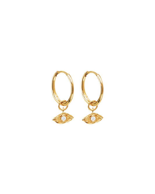 18K GOLD VERMEIL  I AM PROTECTED HOOPS