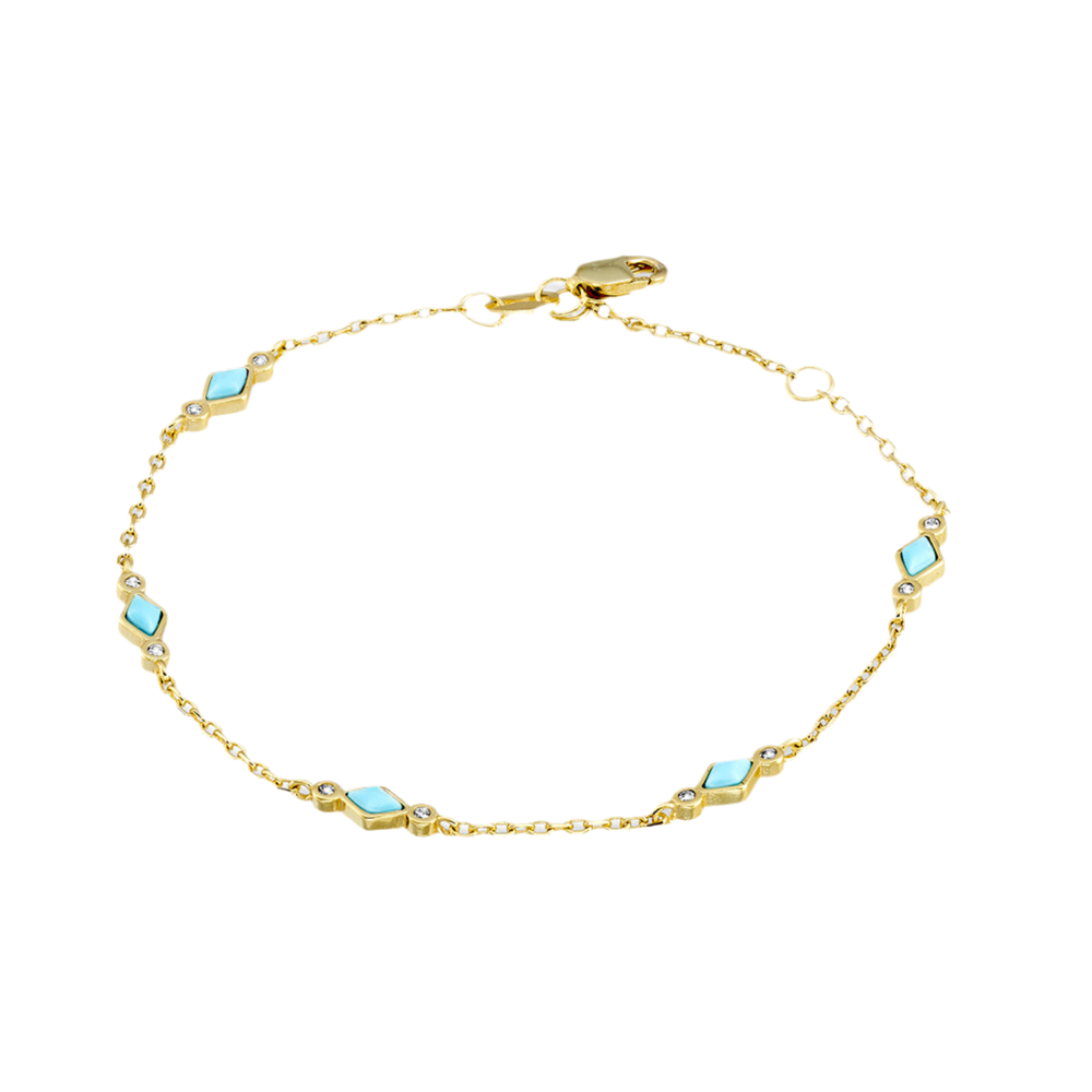 FINE GOLD PLATED BRACELET WITH TURQUOISE DETAILS