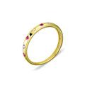 PINK CUBIC ZIRCONIA STAR FINE GOLD RING