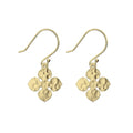 BEATEN CLOVER GOLD DROP EARRINGS