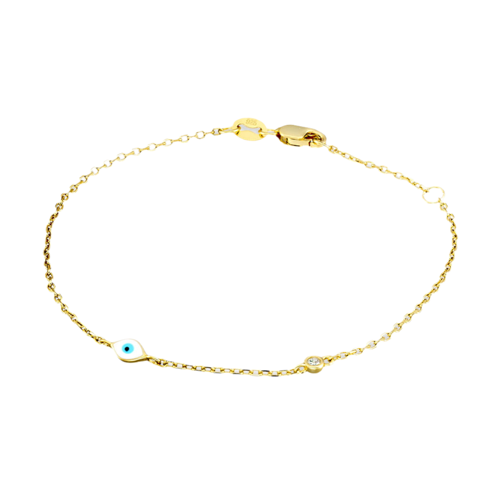 PETITE GOLD PLATED EVIL EYE BRACELET