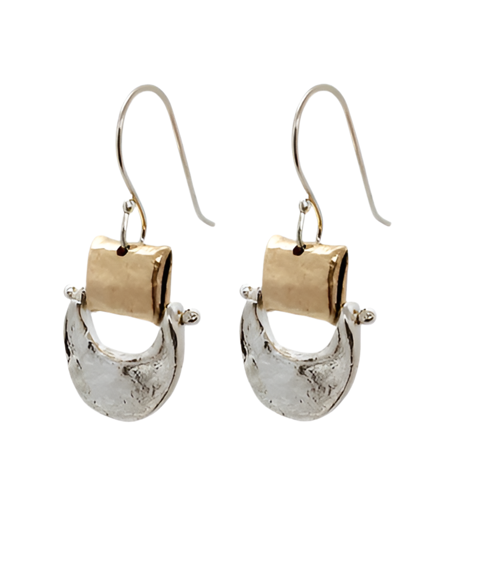 EARRINGS SILVER CRESCENT FOLDS