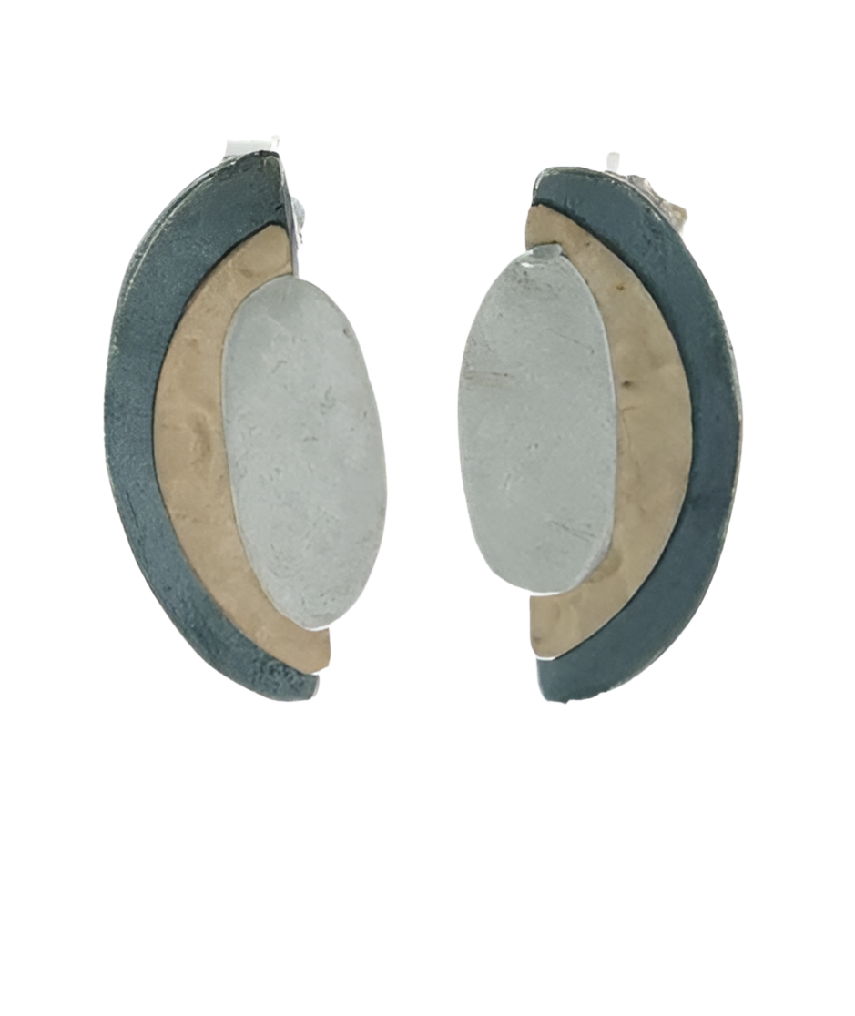 EARRINGS CONTOUR CURVE STUDS