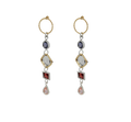 EARRINGS IOLITE, GARNET, MORANITE