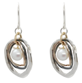 EARRINGS OVAL SHAPED WITH PEARLS