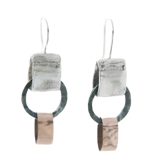 STERLING SILVER AND GOLD FILLED SQUARE DROPS
