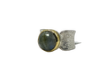 HANDMADE LABRADORITE RING WITH FLORAL DETAIL