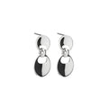 EARRINGS SILVER CURVED DROPS