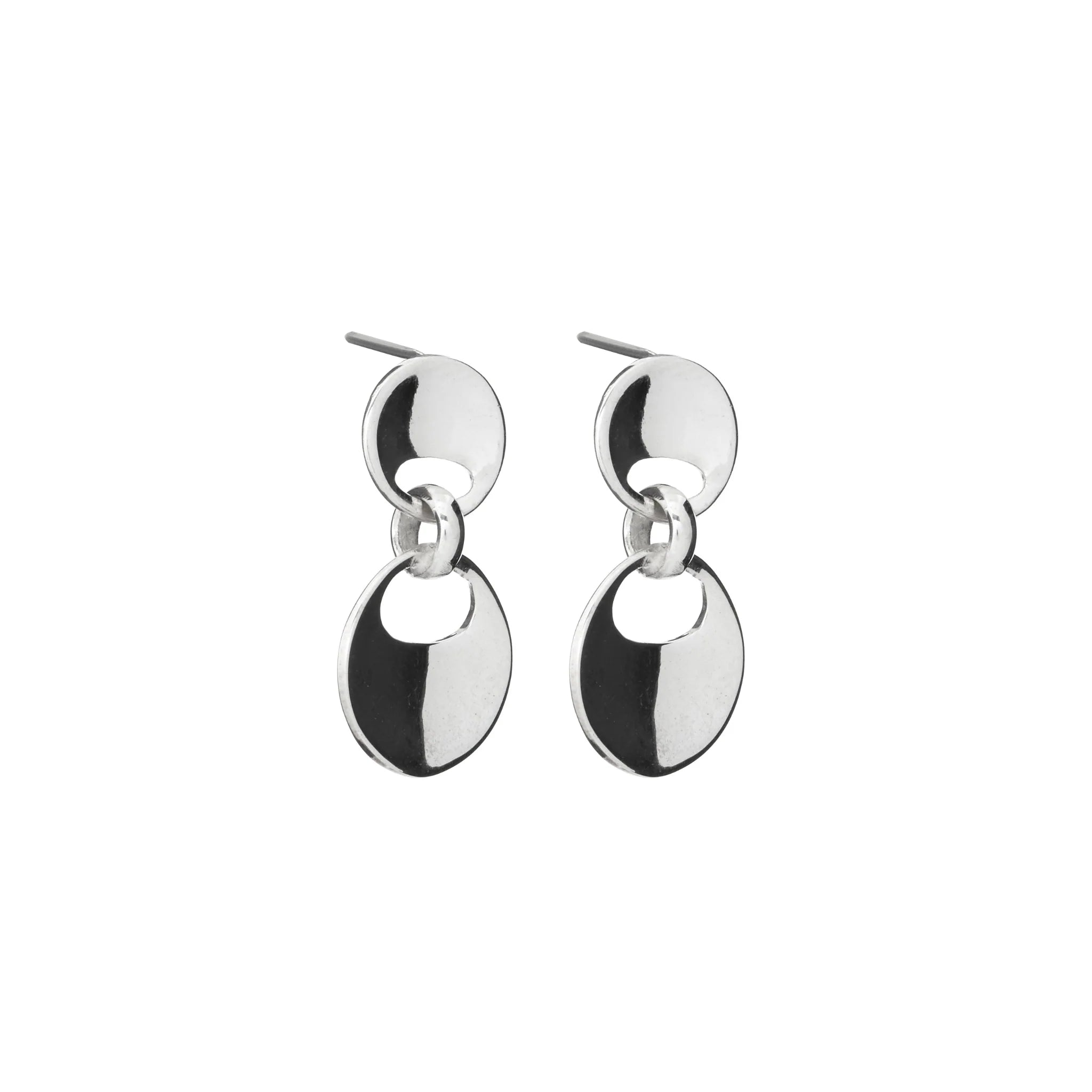 EARRINGS SILVER CURVED DROPS