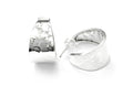 EARRINGS HAMMERED FINISH TAPERED HOOPS