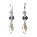 EARRINGS LONG SILVER AND 9CT FILLED DROPS