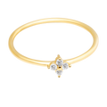 GOLD CZ FLOWER RING