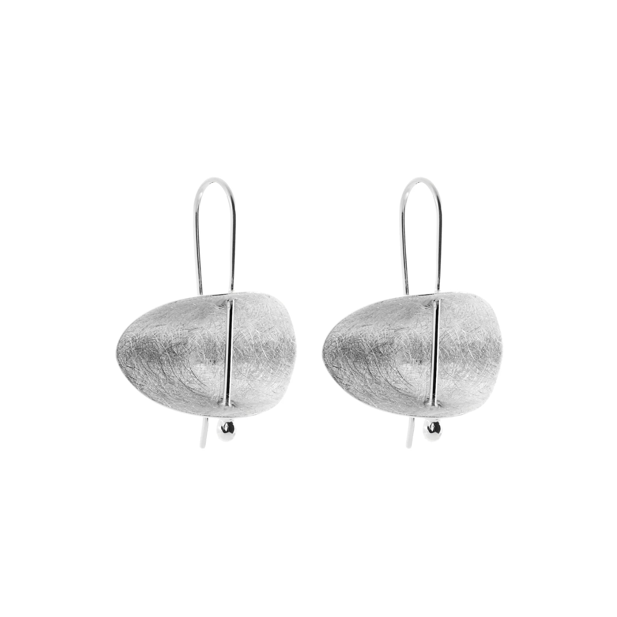 EARRINGS CONCAVE BRUSHED FIXED HOOK