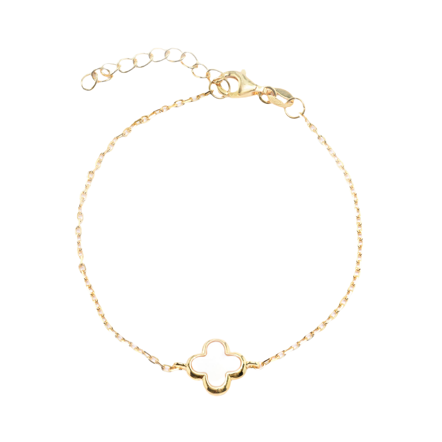 BRACELET CLOVER WHITE MOTHER OF PEARL GOLD PLATED