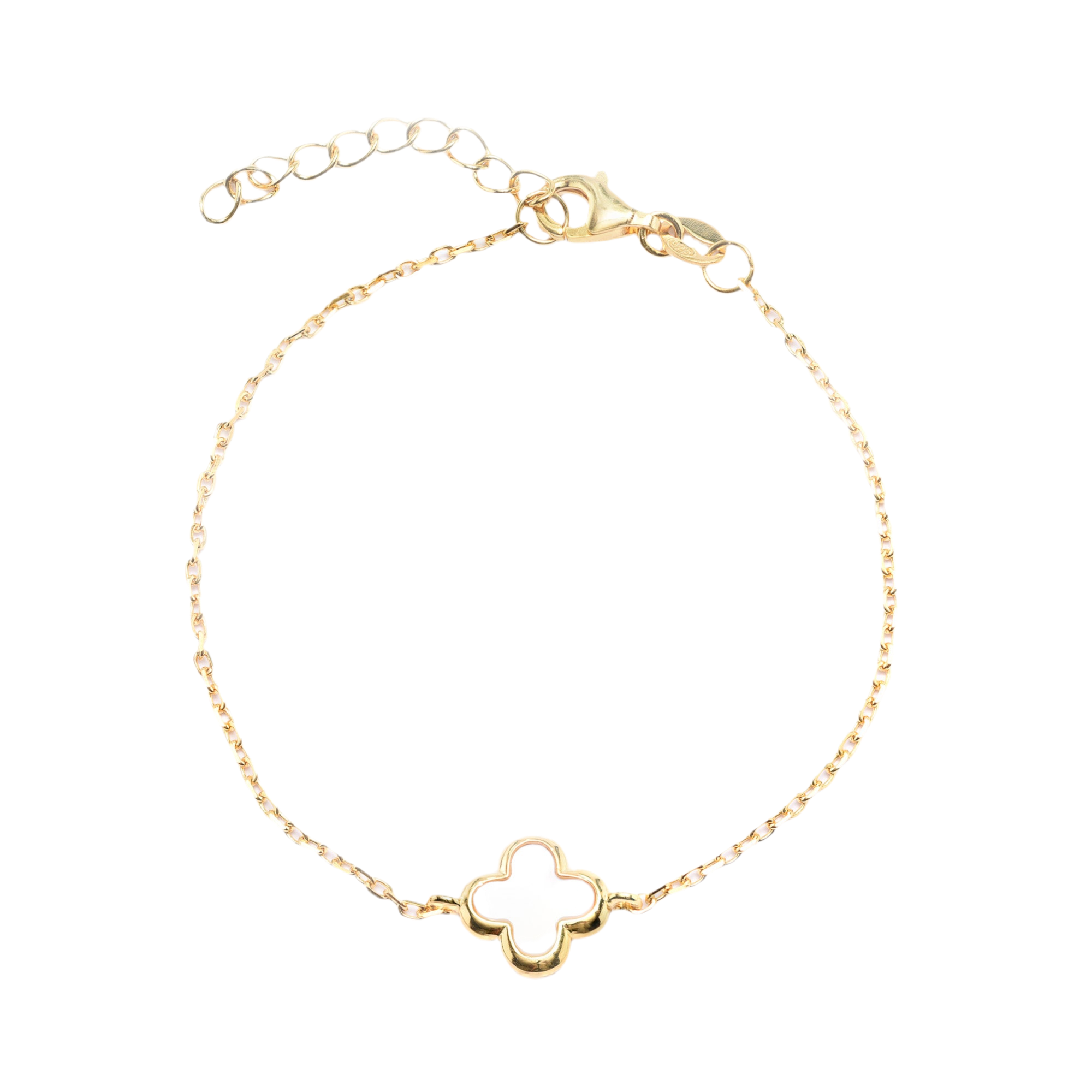 BRACELET CLOVER WHITE MOTHER OF PEARL GOLD PLATED