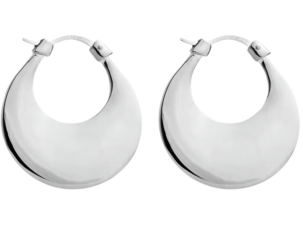 CRESENCE HOOP EARRINGS (STERLING SILVER)