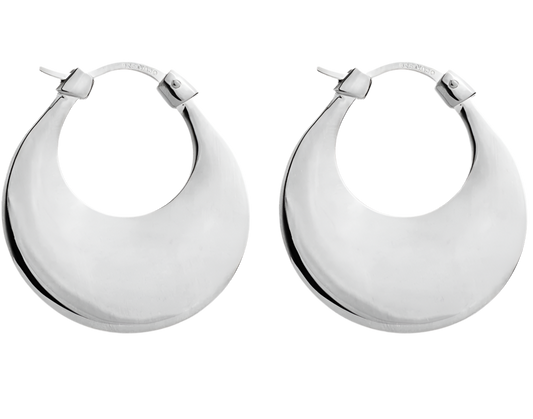 CRESENCE HOOP EARRINGS (STERLING SILVER)