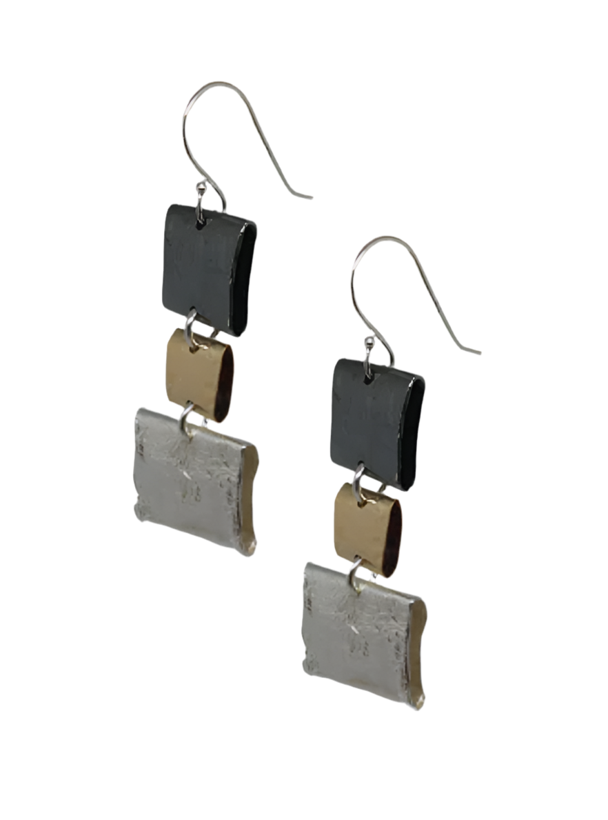 SQUARE EARRINGS LONG HANDMADE