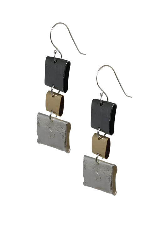 SQUARE EARRINGS LONG HANDMADE