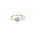 PEARL & AQUAMARINE RING